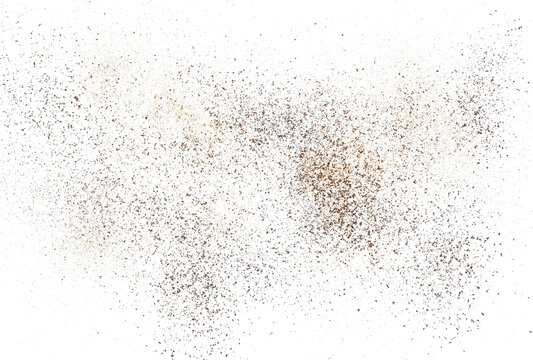 pile dust dirt and sand flying, isolated on white background, clipping path