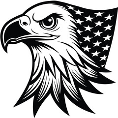 Obraz premium Eagle-head USA flag 