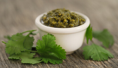 Pesto made of Coriander leaves