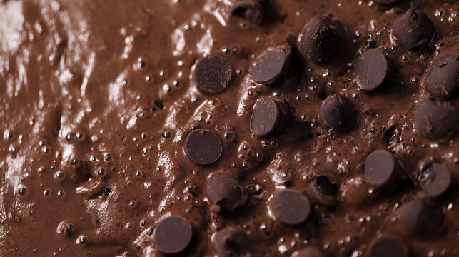 Rich chocolate brownie batter with melting chips for decadent desserts creation