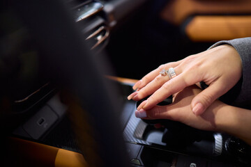 Delightful and Affectionate Moments Shared Within the Truly Comforting Space of a Modern Car