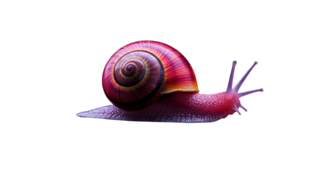Red Snail with Striped Shell