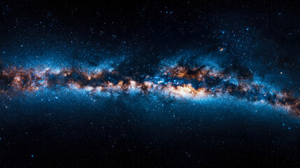 Celestial Canvas: A panoramic view of the Milky Way galaxy sprawling across the night sky, an awe-inspiring spectacle of cosmic grandeur