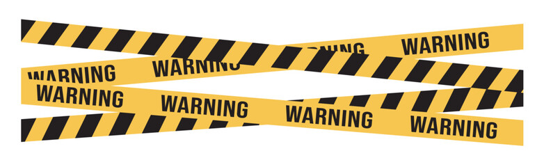 Warning vector ribbons. Attention sign, warning sign, caution sign, danger sign. Exclamation mark. Yellow warning caution sign text space area message box sticker label object goods commodity