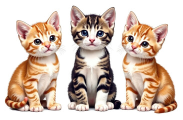 Obraz premium Kittens on a white background.
