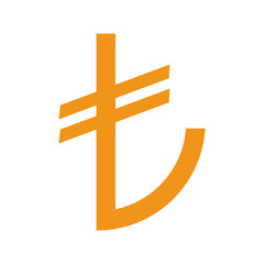 lira currency symbol isolated on transparent background