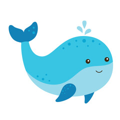 cartoon whale isolated