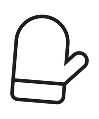 Oven Mitt Vector Line Illustration