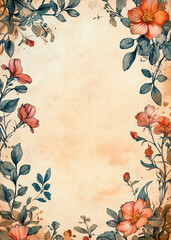 Wildflowers arranged beautifully against a textured background in natural light during springtime, generative ai
