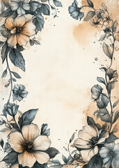 Wildflowers arranged beautifully against a textured background in natural light during springtime, generative ai