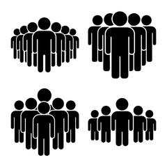 Group of People Silhouettes Vector for Community, Teamwork, Society, Crowd, Social Icon Graphics