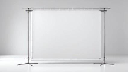 White blank advertising press wall with fabric banner vector template