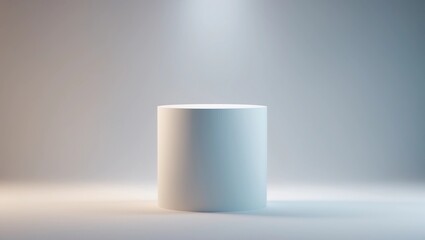 Modern podium or pedestal display with platform concept on white background. Blank shelf stand for showing product. 3D rendering 