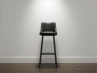 Modern Black Bar Stool Against a Clean Wall