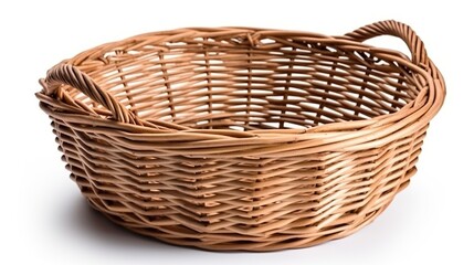 Round woven basket with handles