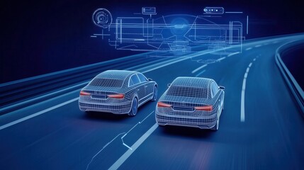 Self-driving cars on a highway