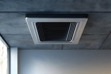 Ceiling mounted duct fan with air vent for bathrooms or kitchens to remove humidity and odors