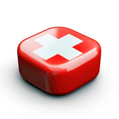 red first aid kit isolated