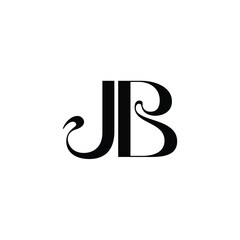 JB monogram logo design letter text name symbol monochrome logotype alphabet character simple logo