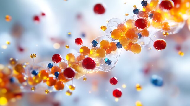 Conceptual illustration of insulin resistance in diabetes depicting glucose molecules and pancreatic beta cells isolated with a white background cut out on isolated transparent removed background