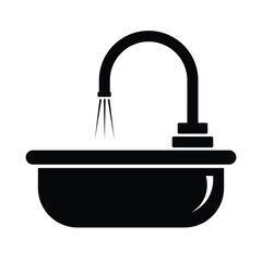 Basin icon with outline illustration