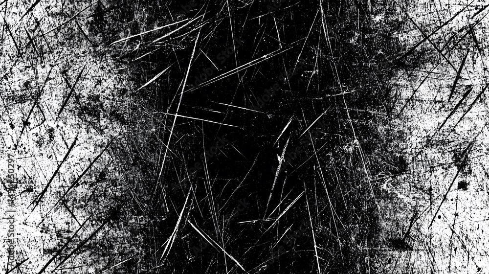 Poster abstract black and white texture with scratch patterns.