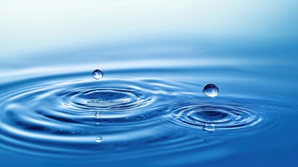 Water droplets falling on still water