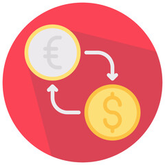 exchange money vector round flat icon