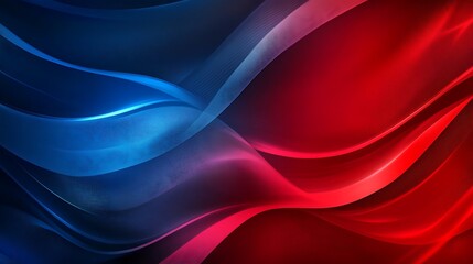 Fototapeta premium Abstract Red and Blue Swirling Waves: A Dynamic Digital Artwork
