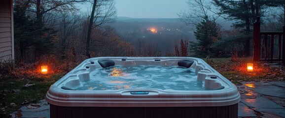 Outdoor Hot Tub with Mountain View