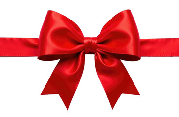 Fototapeta premium PNG format. Red bow without background. Holidays and gifts concept.