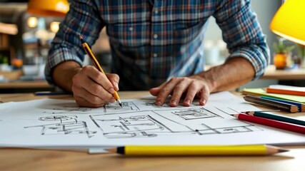 Experience the art of design. This video showcases the detailed process of creating sketches. Get inspired to unleash your own creativity. AI. - Powered by Adobe