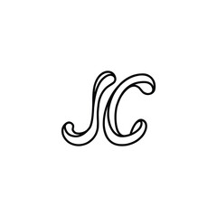 JC monogram logo design letter text name symbol monochrome logotype alphabet character simple logo