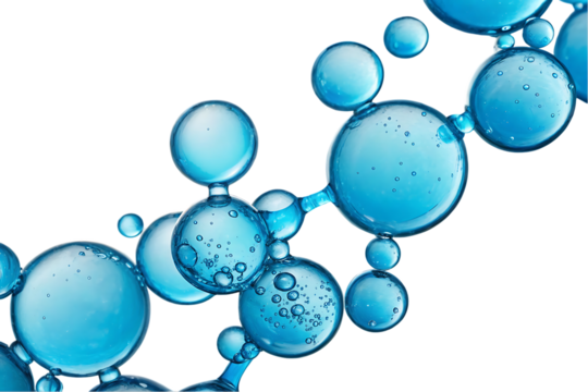 Abstract Blue Bubbles Molecular Structure Science Background - Powered by Adobe
