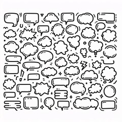 Hand-Drawn Comic Speech Bubbles Collection