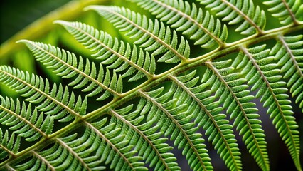 Delicate veins weave through the lobes of a fern leaf, forming an intricate network of lines and shapes , texture, closeup