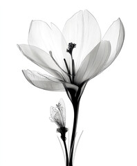 Delicate sketch of a flower showcasing intricate details and fine lines