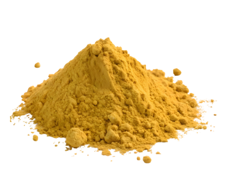 Pile of yellow colour powder