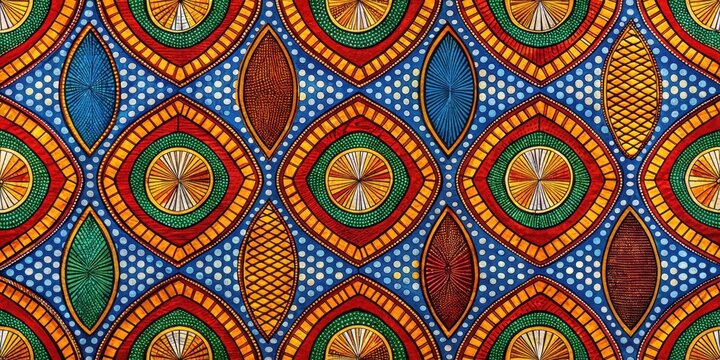 Traditional Nigerian Ankara print fabric with vibrant colors and geometric patterns , tribal patterns, ankara fabric