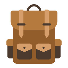 Brown Backpack Icon