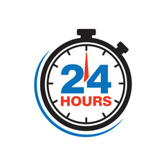 Simplified Time Illustration with 24h Indicator and Clock Face

