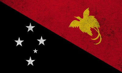 Flag Papua New Guinea grunge texture