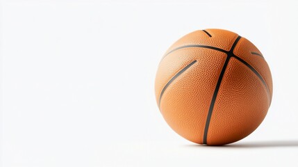 Fototapeta premium Orange basketball on white background with black lines