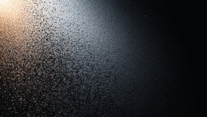 Moody Metallic Powder Coated Grainy Dark Industrial Surface Texture, Striking Monochrome Abstract Noise Texture Banner with Dark Grainy Gradient Background