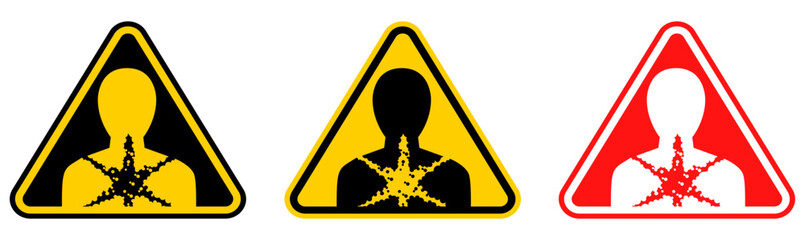 set Attention respiratory hazard sign Symbols design template vector illustration