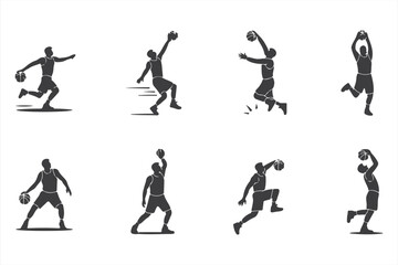 Energetic Basketball Player in Action, Silhouette Design