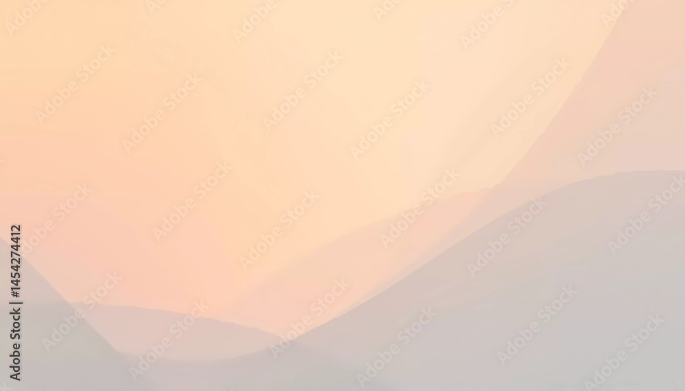 Poster A gentle light gradually brightens the horizon, revealing soft pastel shades that merge gracefully across the rolling hills Generative AI