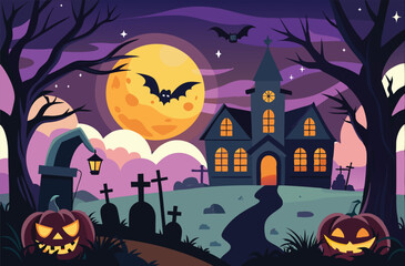 Scary Haunted House Halloween Art