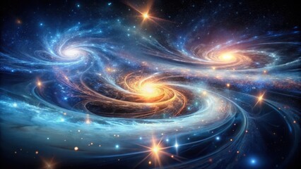 Obraz premium Mysterious glowing swirls dance across a dark canvas, cosmic, dark matter, cosmic