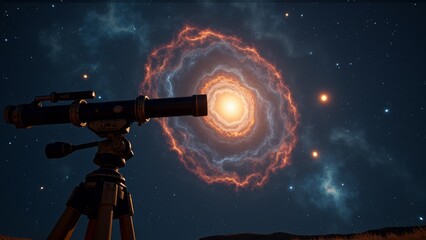 Astronomical Telescope Observation Scene